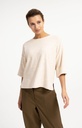 T-shirt oversize en maille fine avec manches mi-longues - YAYA - Almond Peach Pink Melange (3)