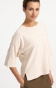 T-shirt oversize en maille fine avec manches mi-longues - YAYA - Almond Peach Pink Melange (5)