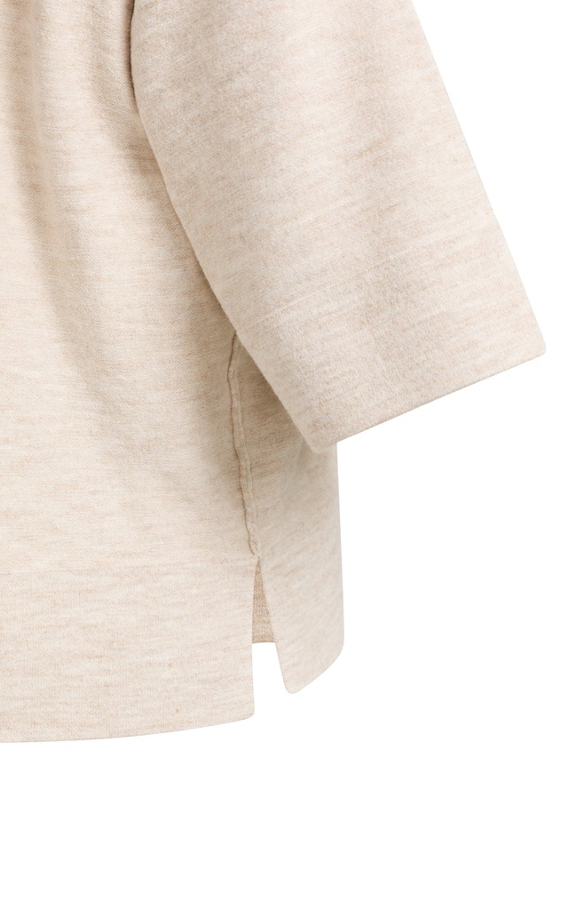 T-shirt oversize en maille fine avec manches mi-longues - YAYA - Almond Peach Pink Melange (9)