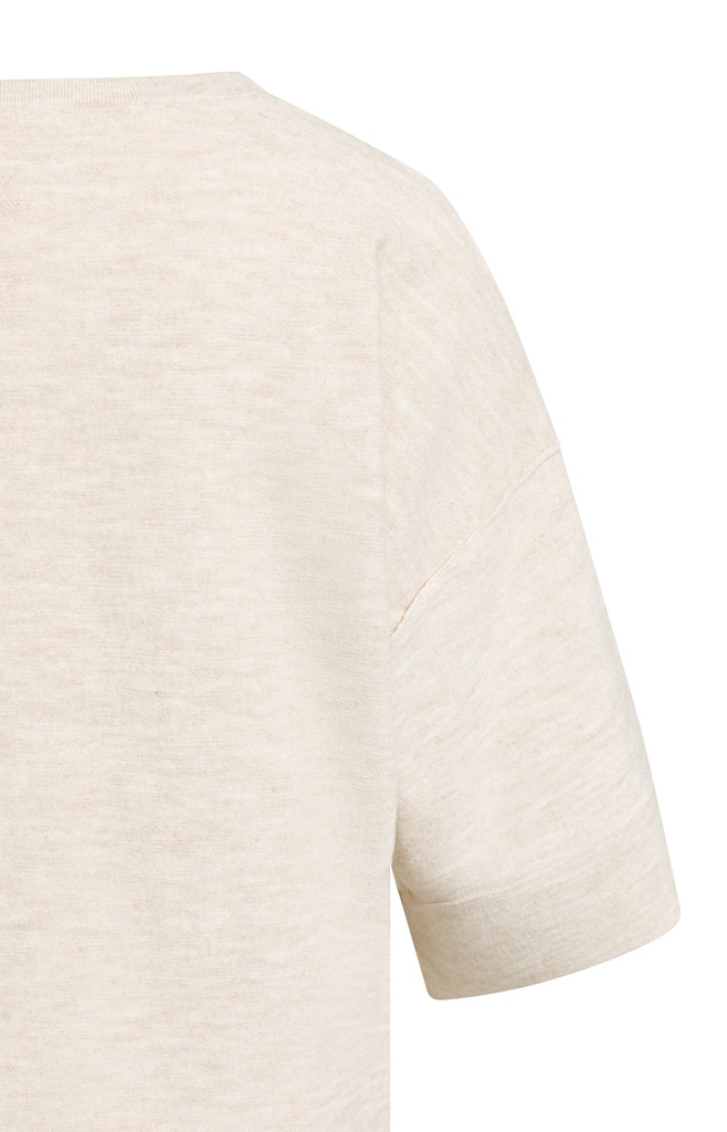 T-shirt oversize en maille fine avec manches mi-longues - YAYA - Almond Peach Pink Melange (10)