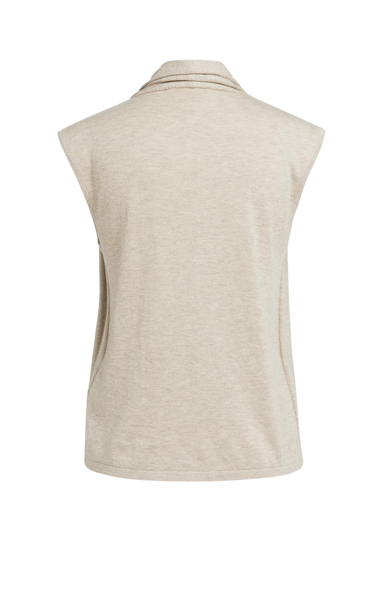 Cardigan sans manches avec superposition et boutons - YAYA - Pure Cashmere Grey Melange (5)