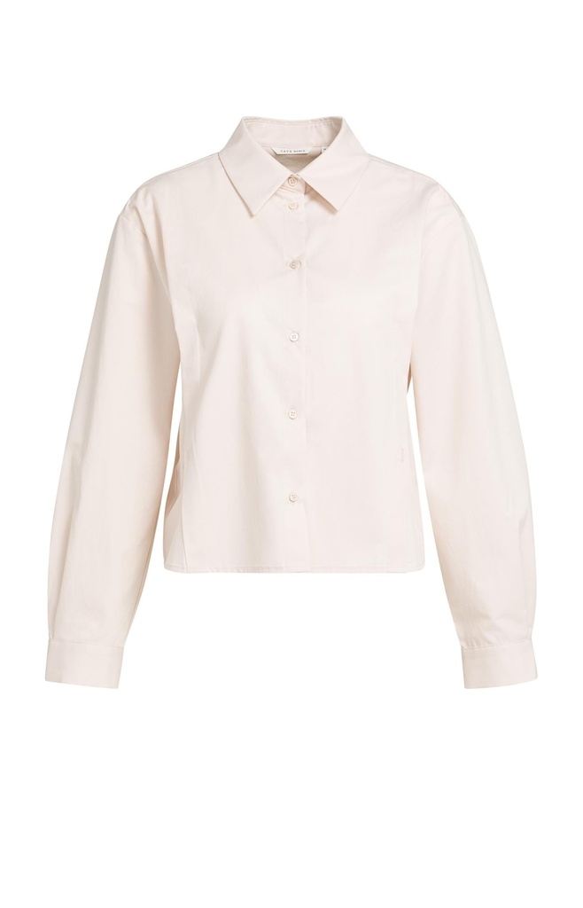 Chemisier en popeline à taille ajustable et manches longues - YAYA - Almond Peach Pink (2)