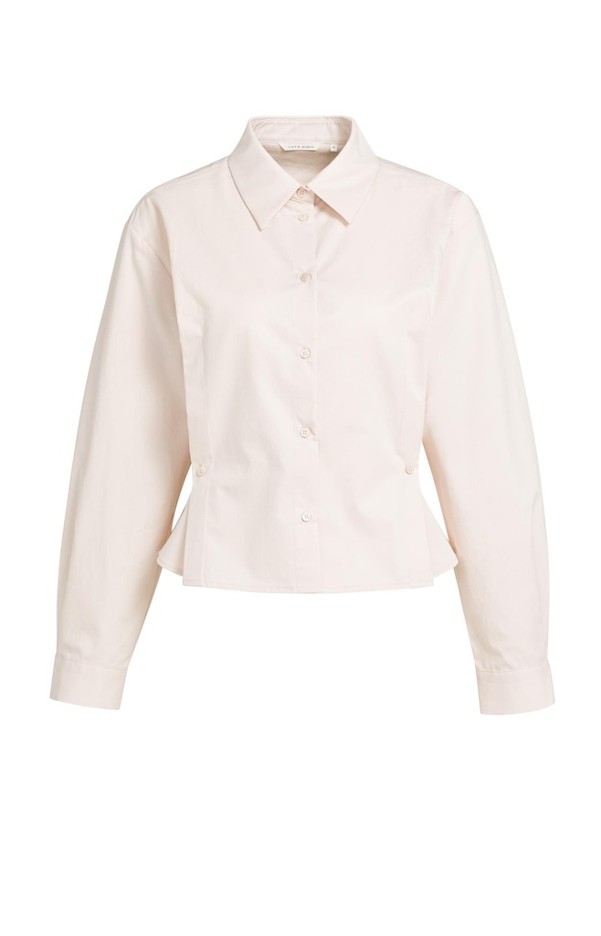 Chemisier en popeline à taille ajustable et manches longues - YAYA - Almond Peach Pink (10)