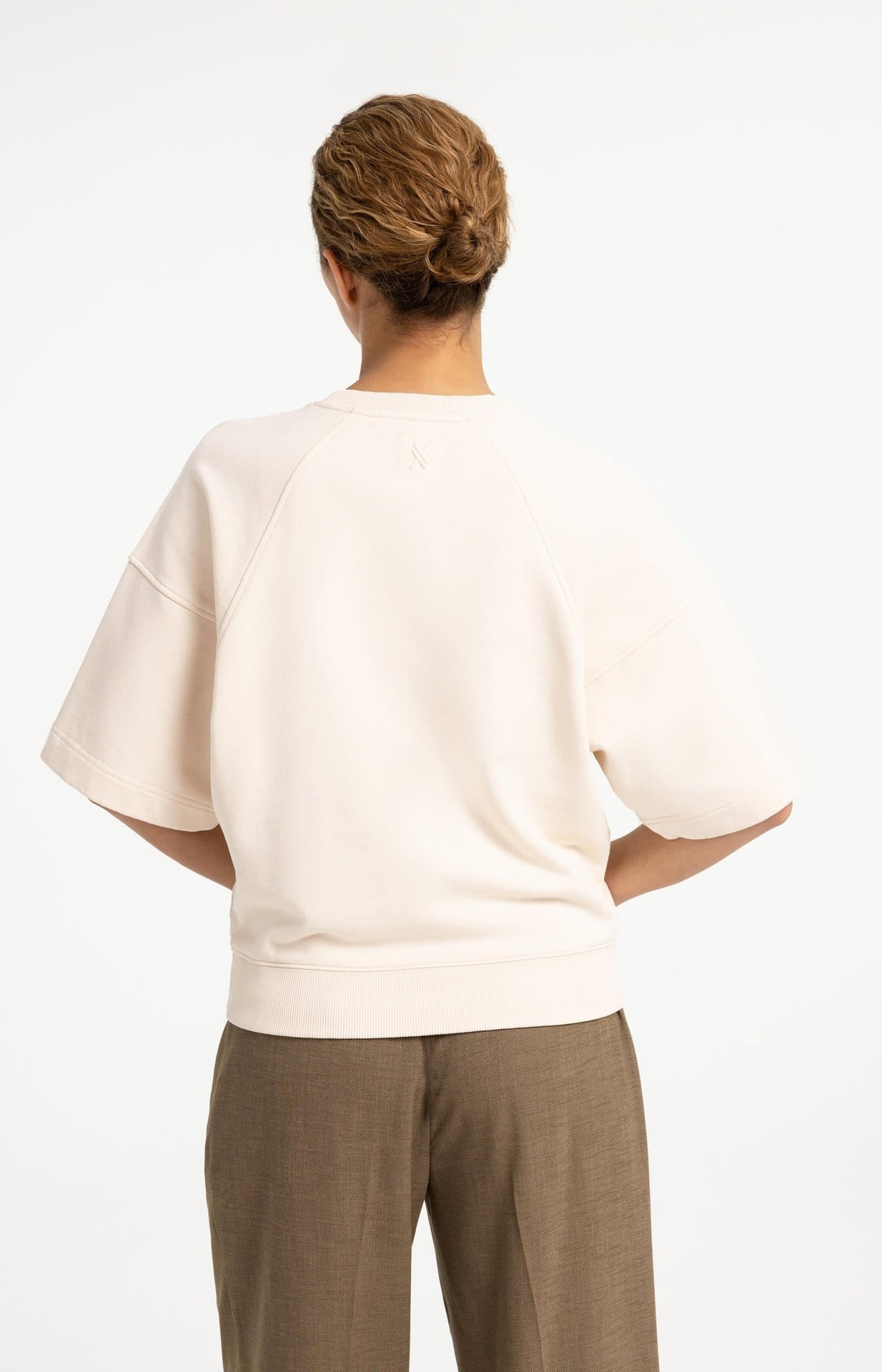 Sweat-shirt à manches raglan courtes - YAYA - Almond Peach Pink (3)
