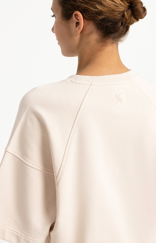 Sweat-shirt à manches raglan courtes - YAYA - Almond Peach Pink (5)