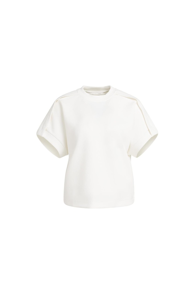 Sweat-shirt sans manches avec plis aux épaules - YAYA - Off White (2)