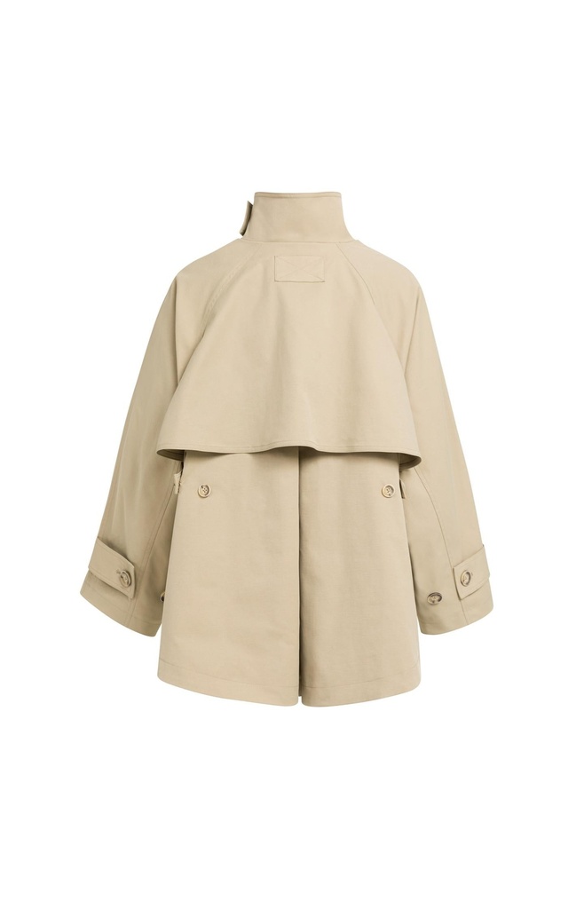 Veste trench à la coupe évasée et au col montant - YAYA - Olive Gray Green (15)