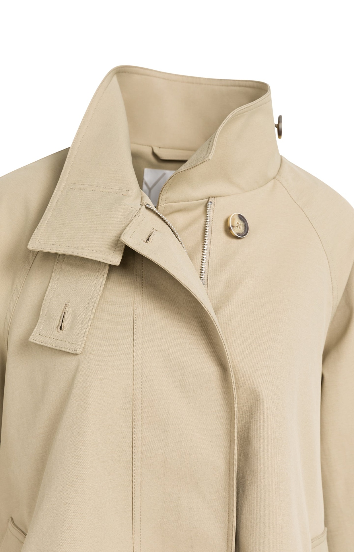 Veste trench à la coupe évasée et au col montant - YAYA - Olive Gray Green (19)