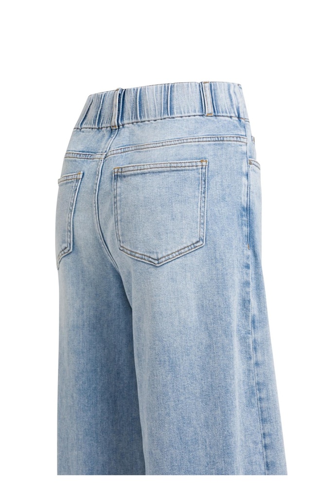 Jean en denim à jambes larges et ceinture distinctive (L34) - YAYA - Light Blue Denim (3)