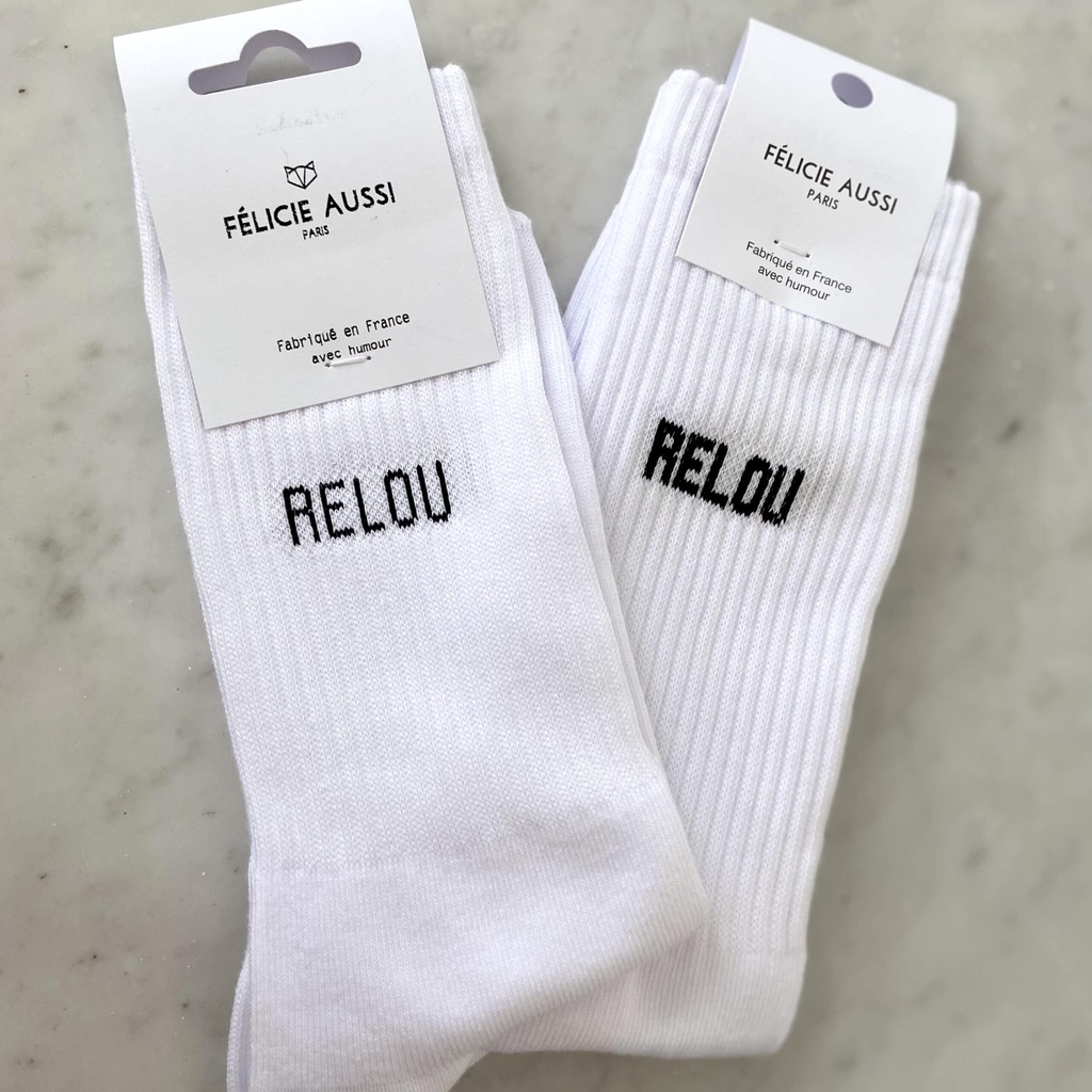 [CHAUSSETTES-RELOU-BLANCHES-36/40] Chaussettes - Félicie Aussi - Relou blanches - 36/40