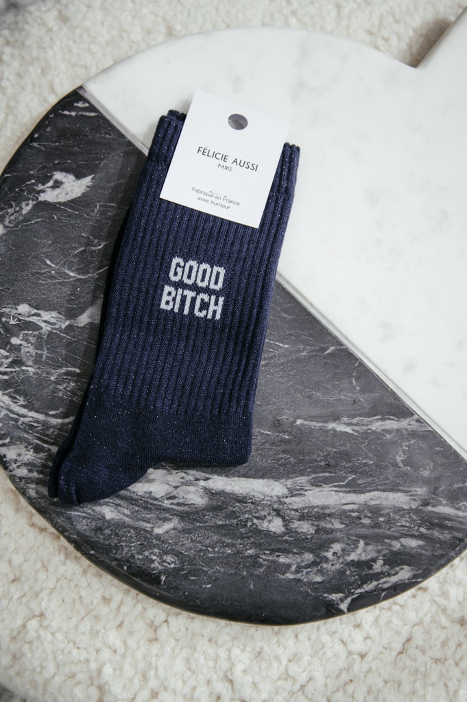 Chaussettes - Félicie - Good Bitch paillettes bleues - 36/40