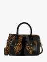 Sac à main CUIR NOIR ET LÉOPARD - Paul Marius - Le Dandy S Chimère Denim/noir