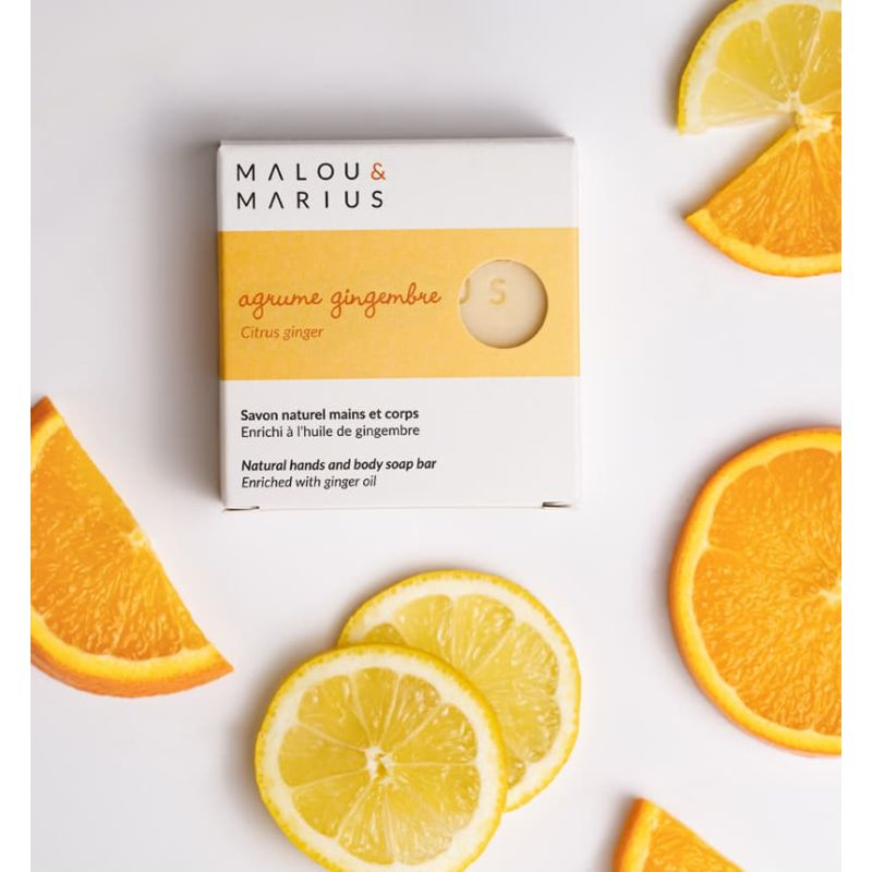 [MM-SAV-AGR-GIN] Savon Nourrissant et Apaisant - Malou & marius - Visage et corps - Agrume, gingembre