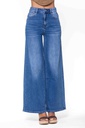 Jeans wide leg uni taille haute - Nathalie - Bleu