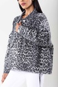 Veste en jeans oversized - Zoé - léopard gris