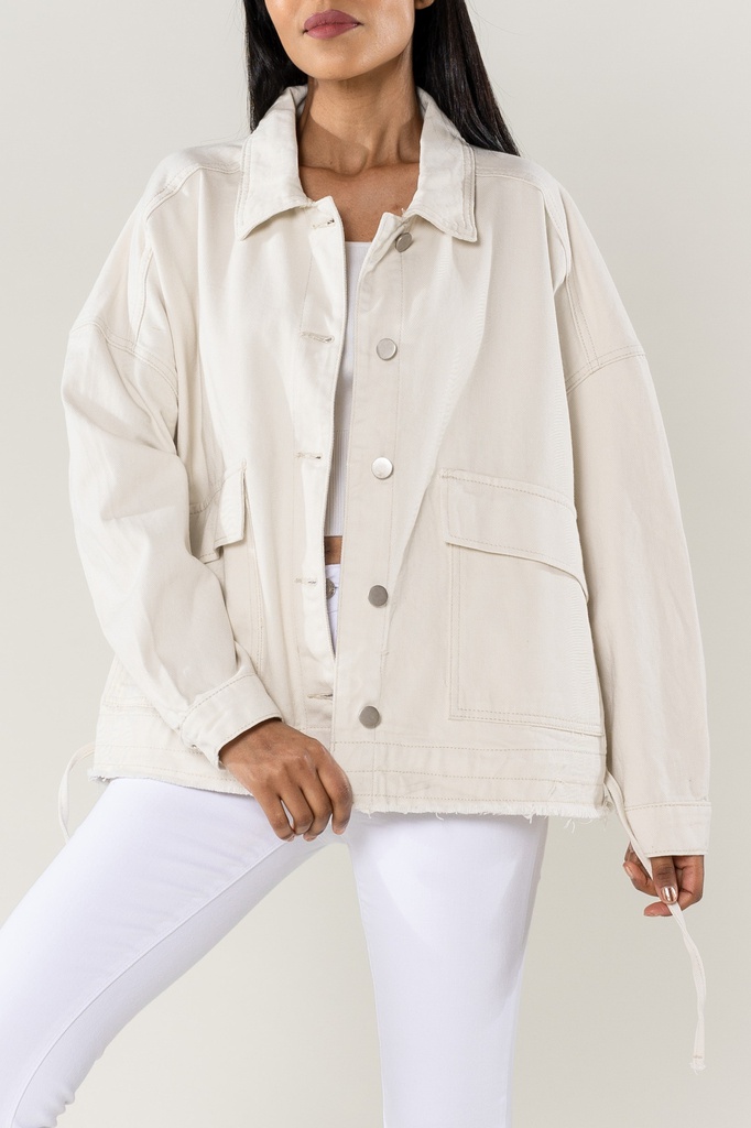 Veste en jeans oversized - Zoé - crême