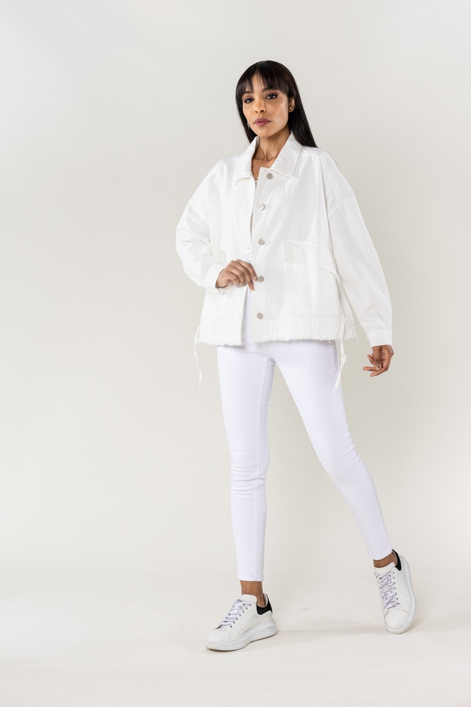 Veste en jeans oversized - Zoé - blanc