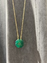 Collier avec pendentif et pierres semi-précieuses - Le monde est stone - FLOWER - vert transparent Jade vert