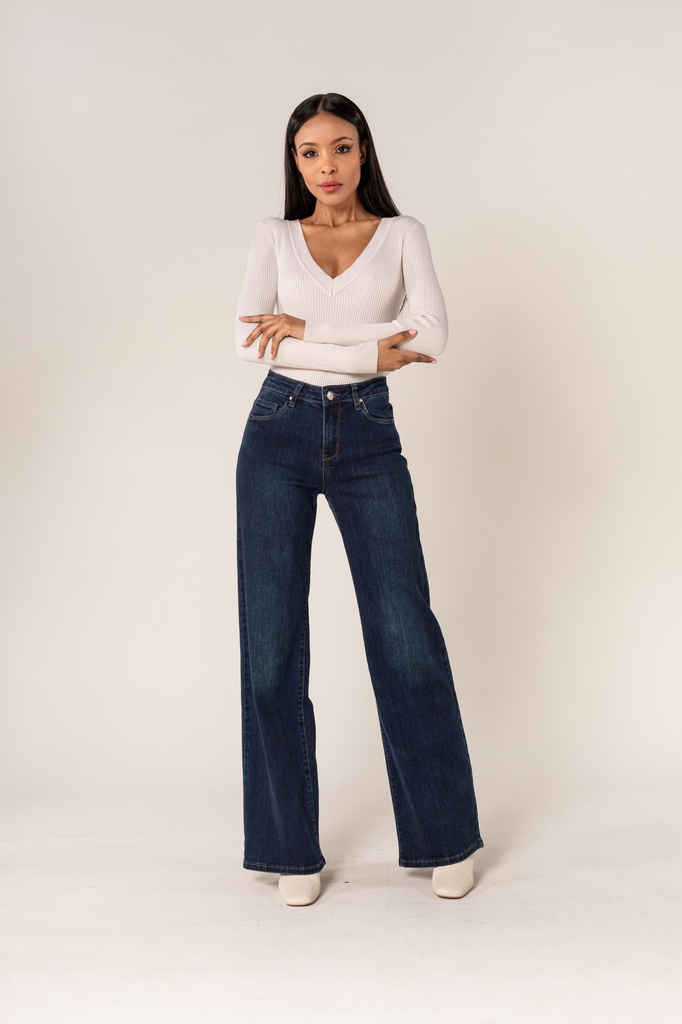 Jeans flare spécial GRANDE - Anaïs - bleu foncé