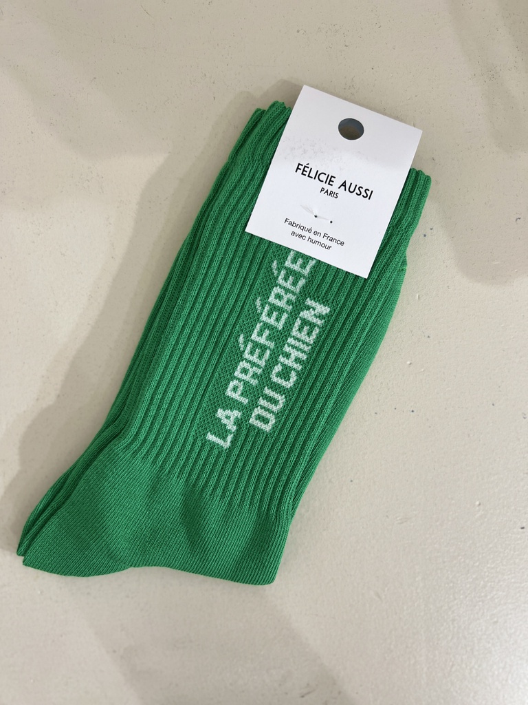 [5CHPDCV36] Chaussettes - Félicie Aussi - LA PREFEREE DU CHIEN vert 36/40