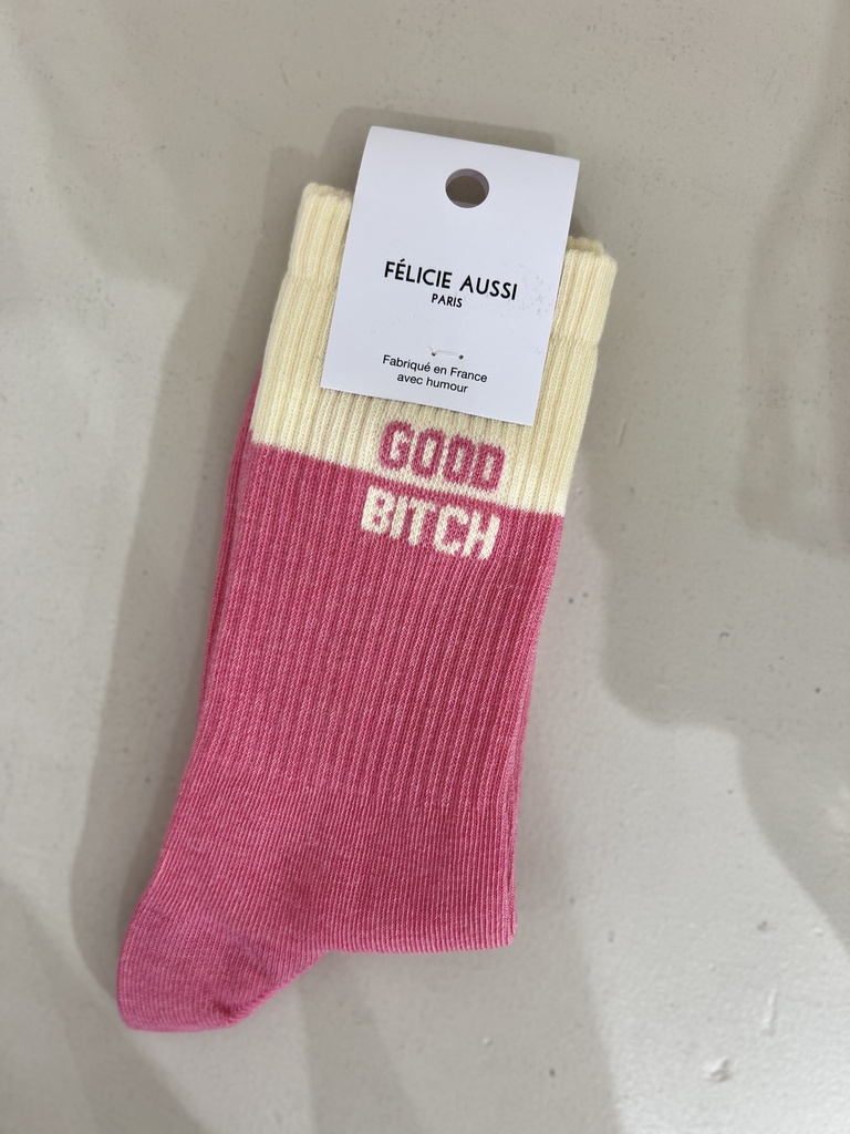 Chaussettes - Félicie Aussi - GOOD BITCH bicolorerosechiné 36/40