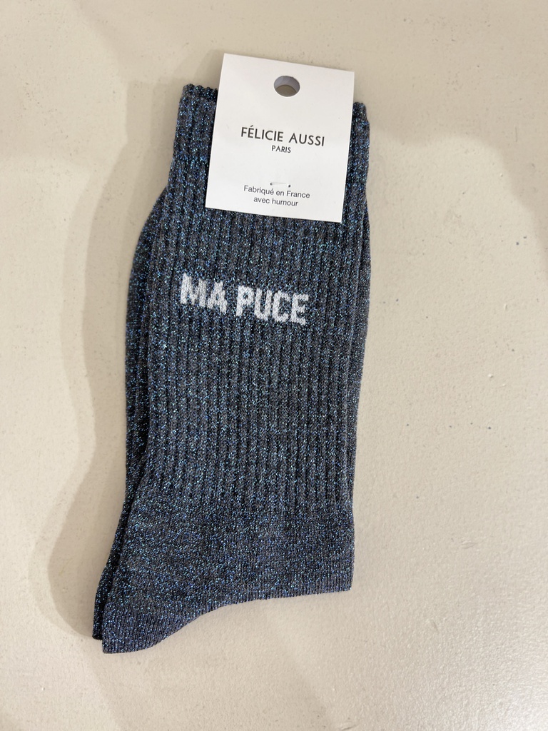 Chaussettes - Félicie Aussi - ma puce paillettes anthracite 36/40