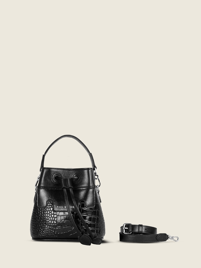Sac à main en cuir - Paul Marius - Capucine XS - Vernis noir