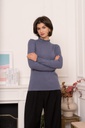 Sous pull manches longues col montant - Alma - Bleu