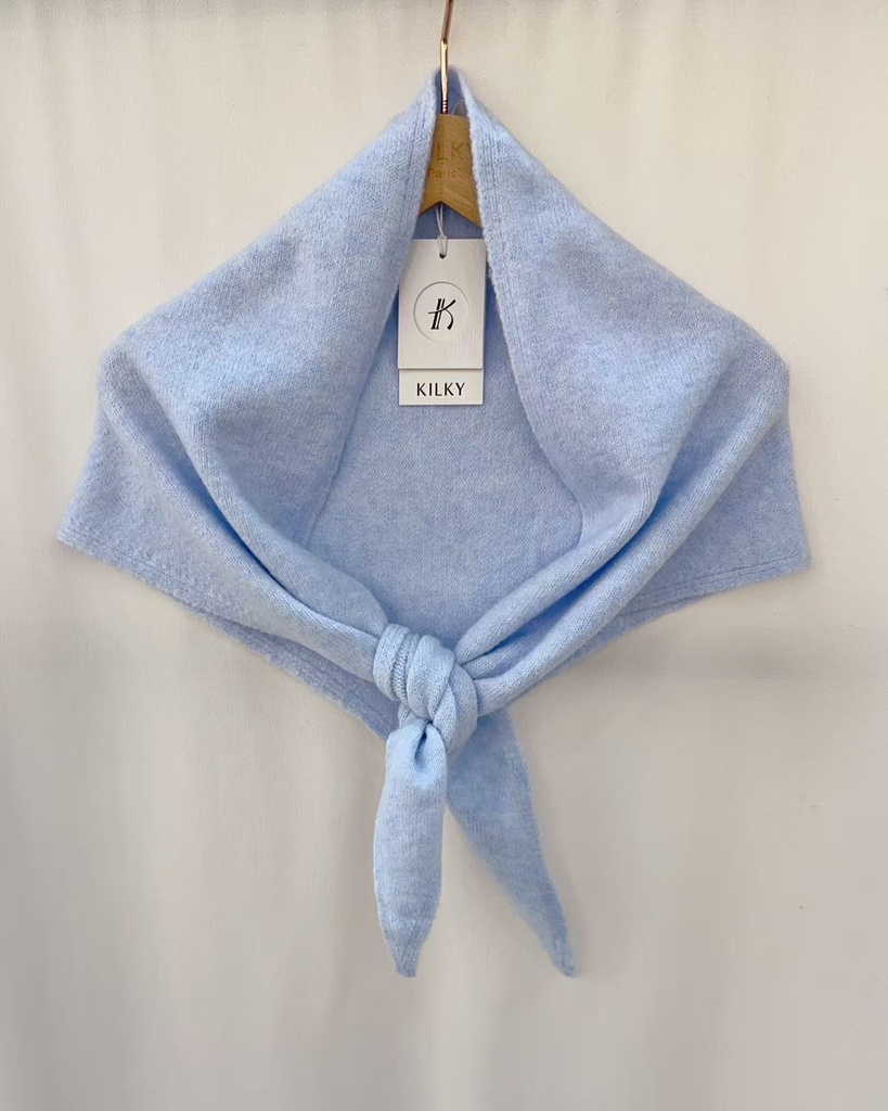 [YP1932-ciel] Foulard - Uni - Bleu ciel