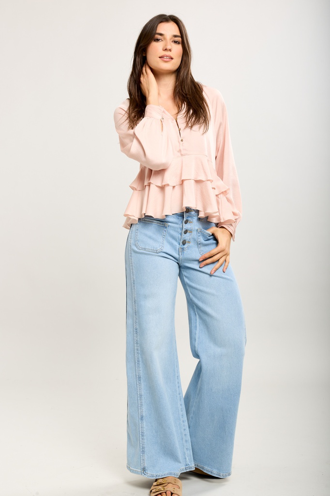 Jeans large - Molly - bleu clair