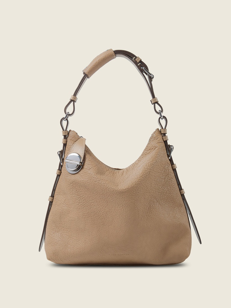 [PM-Elliott-HOBO-Taupe] Sac en cuir femme - Paul Marius - Elliott Hobo - Taupe