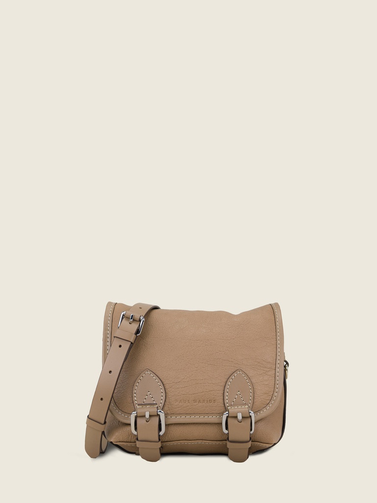 [PM-loulouS-taupe] Sac bandoulière en cuir femme - Paul Marius - Loulou S - Taupe