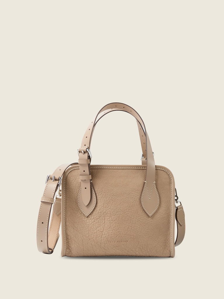 [PM-lecabas-S-taupe] Mini sac cabas en cuir femme - Paul Marius - LeCabas S - Taupe