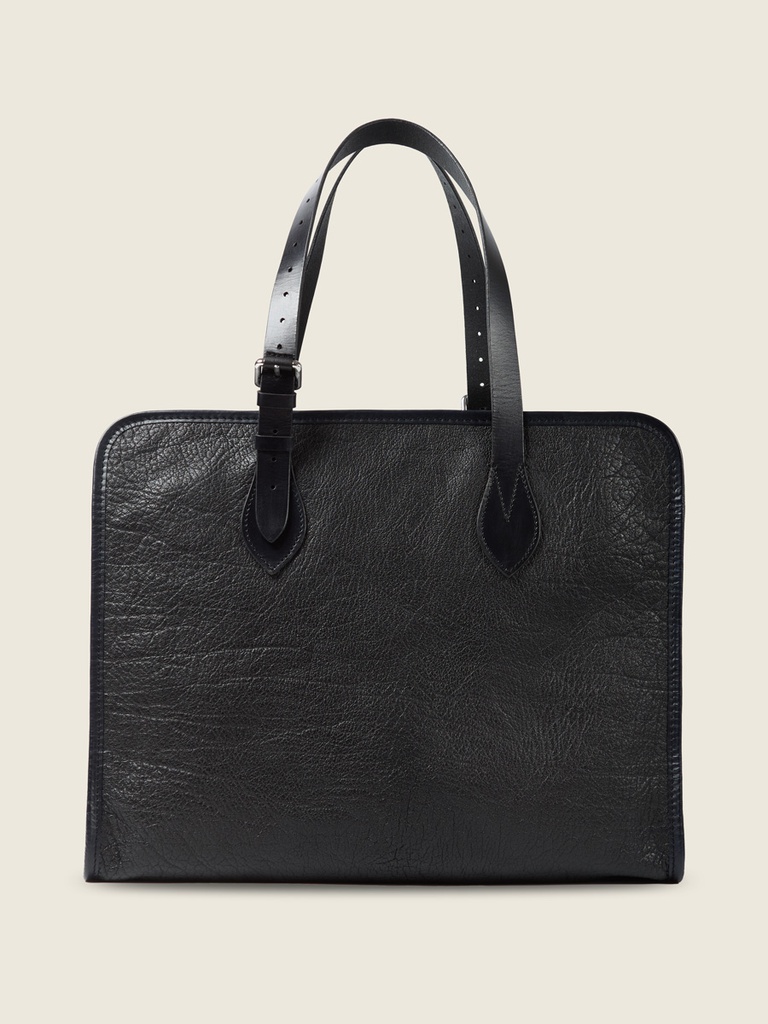 [PM-lecabas-L-noir] Grand sac cabas en cuir femme - Paul Marius - LeCabas L - Noir