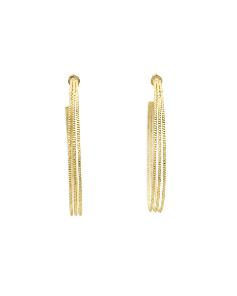 [BYS-BO-Créolesdiamentés] Boucles d'oreilles - By Sidonie - Créoles 3 fils diamentés