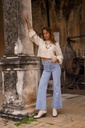 Jeans flare court - Elenette - bleu moyen clair