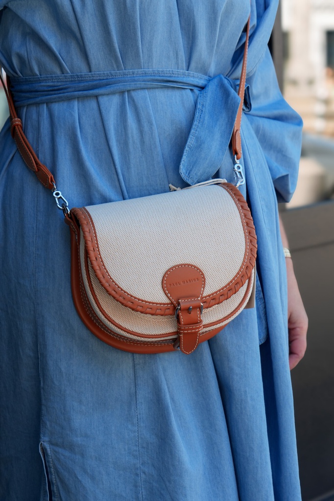 [PM-leboboS-toilebeige] Petit sac bandoulière femme - Paul Marius - LeBobo - Escapade - Toile Beige