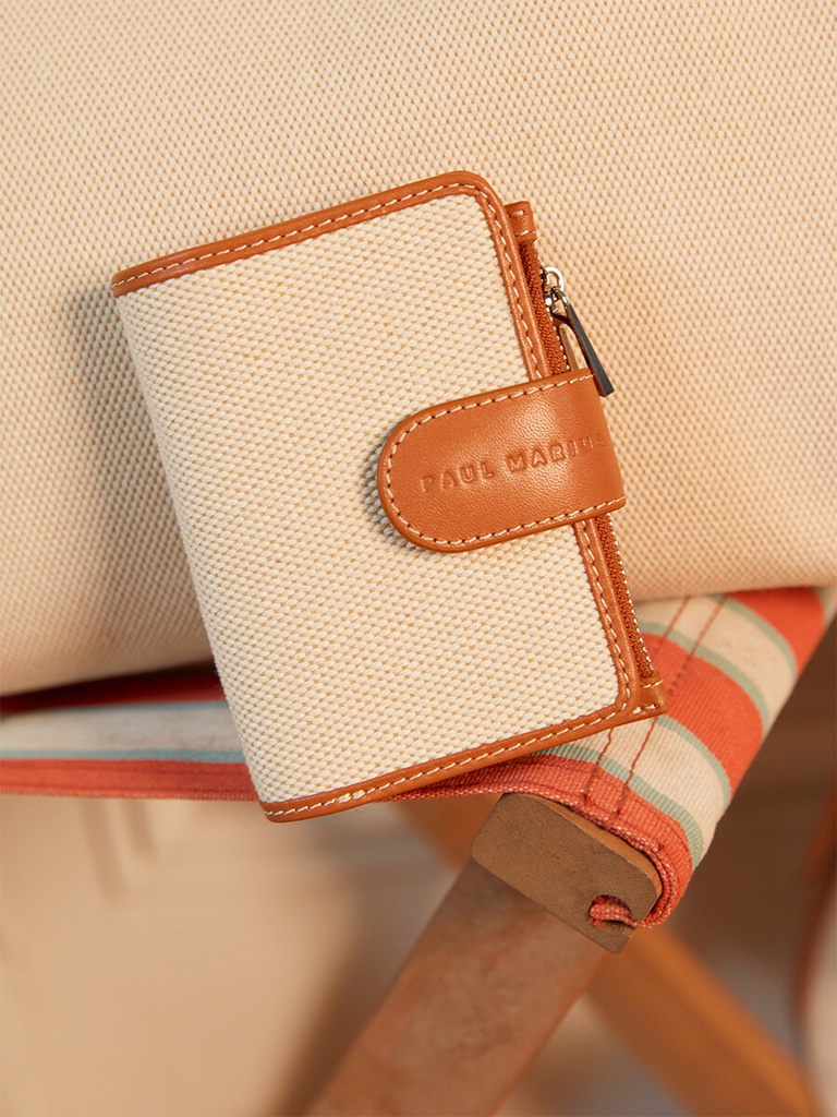 [PM-valentine-toilebeige] Portefeuille - Valentine - Paul Marius - Escapade - Toile Beige