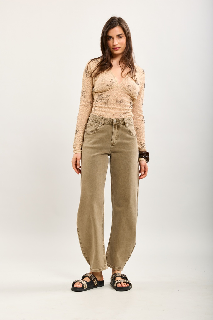 Jeans barrel - TX - Kaki