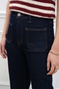 Jeans droit avec poches appliquées - Loris - bleu brut