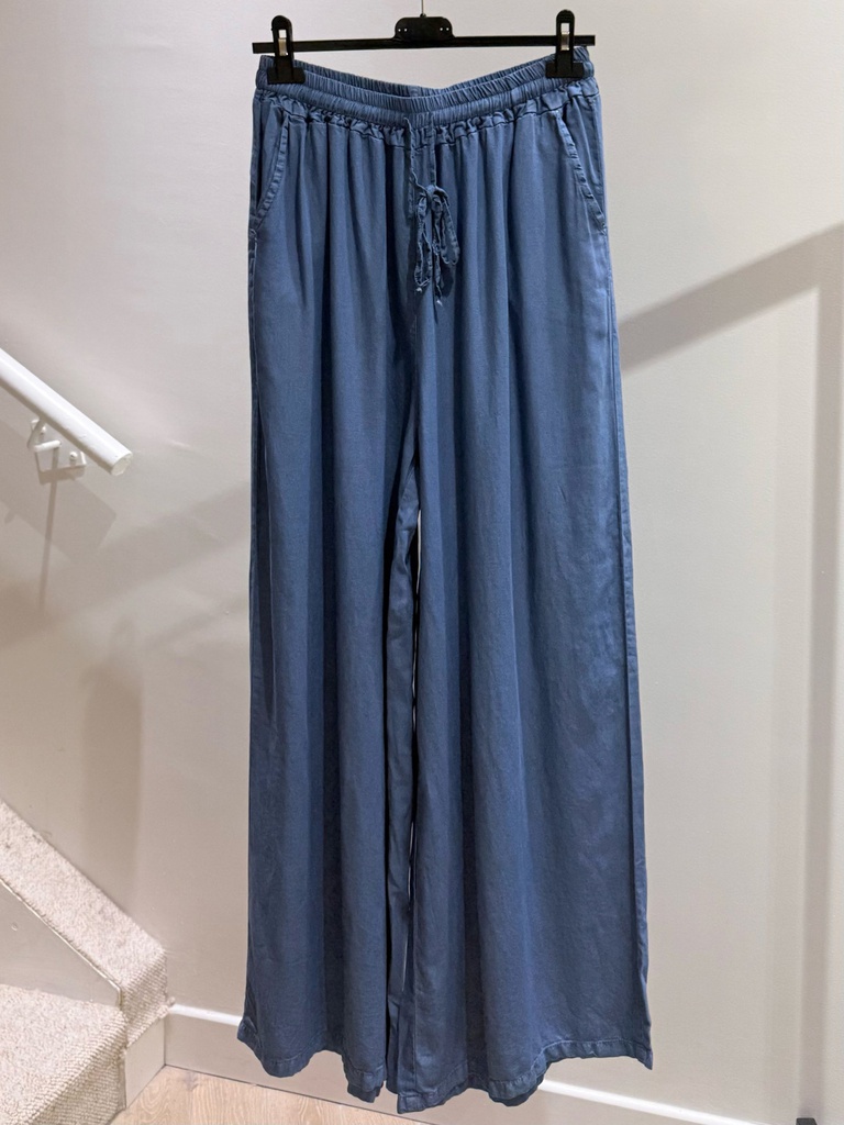 [26801-tencel-foncé] Pantalon en Tencel - Bleu foncé