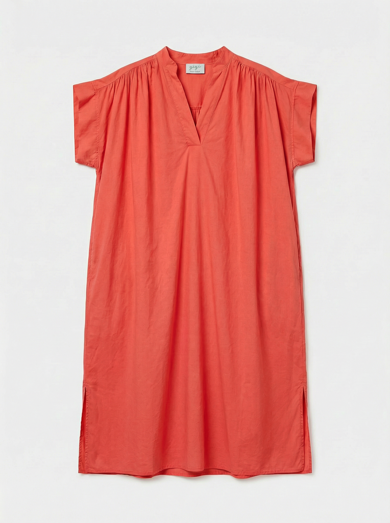 Robe en voile de coton sans manche - Gigi - Corail