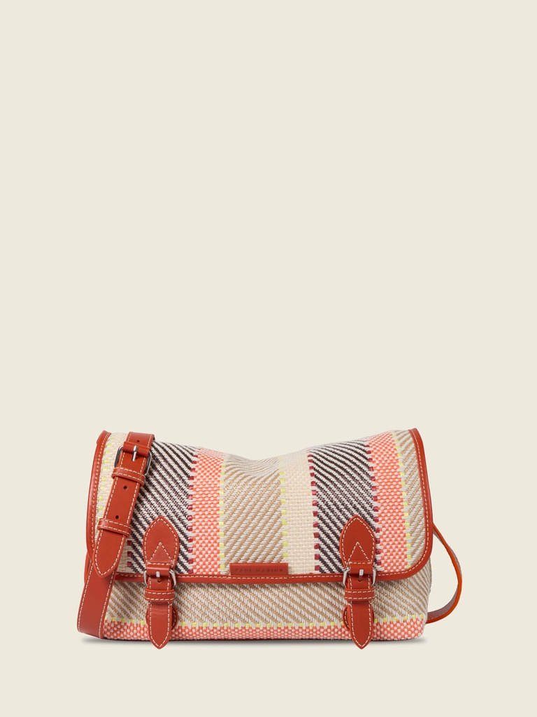 [PM-loulou-raphia] Sac bandoulière en cuir femme - Paul Marius - Loulou Raphia - Multicolore