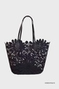 Sac cabas en coton dentelle - NOIR