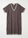 Robe longue en gaz de coton - Brun
