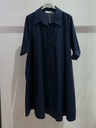 Robe courte en coton glacé - Bleu marine