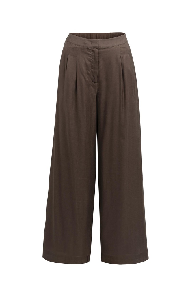 Pantalon large avec élastique au dos - YAYA - Aubergine Purple