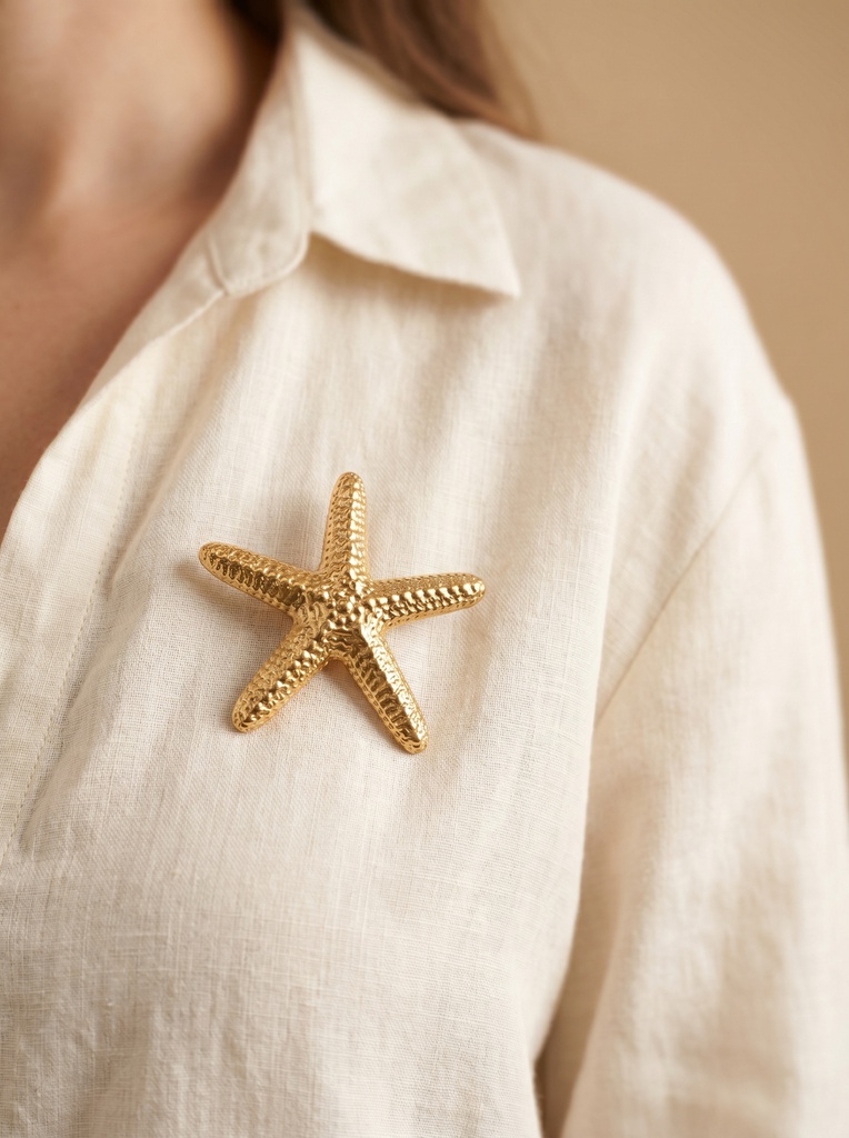 [47519-BROCHE-ETOILE-OR] Broche - Etoile d'or - Doré