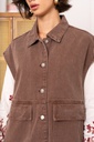 Veste sans manche en jeans - Marron