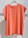 T-shirt à manches courtes en coton - Motif brodé - Dolce Vita - Corail